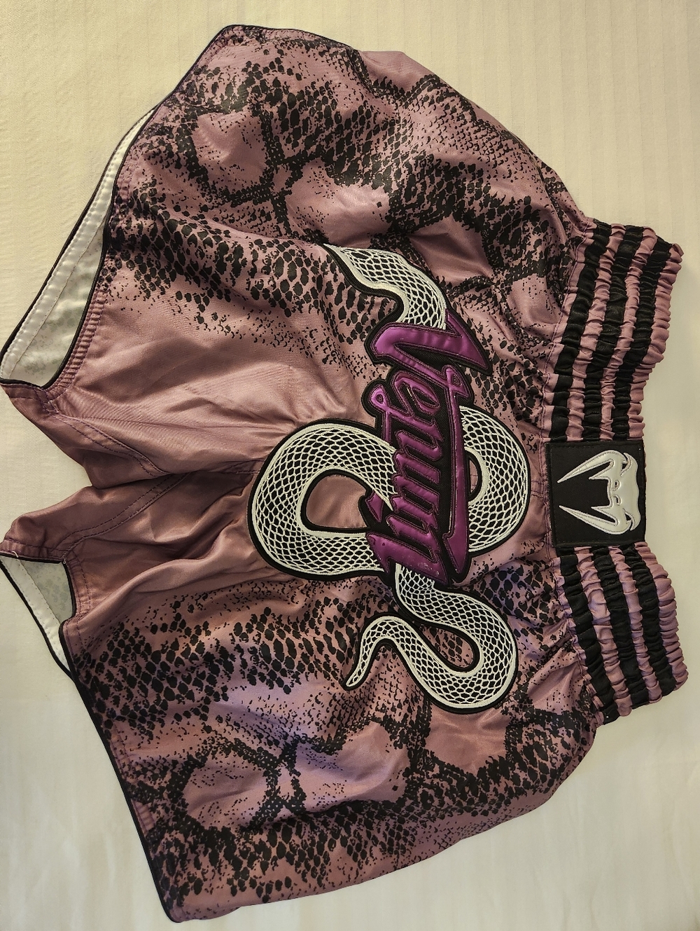 Venom Purple Snake-Print MMA Shorts